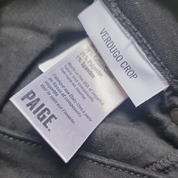 💗 PAIGE Verdugo Crop Denim Jeans Black 29 - Picture 4 of 6